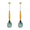 Venetian Glass Gray and Amber, Hand-Blown, Murano, Italy