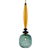 Venetian Glass Gray and Amber, Hand-Blown, Murano, Italy
