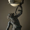 Bronze Antique Sculpture of Silenus with Egg