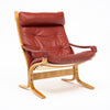 Pair of Ingmar Relling Leather “Siesta” Lounge Chairs, Red Leather