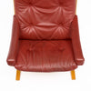Pair of Ingmar Relling Leather “Siesta” Lounge Chairs, Red Leather