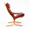 Pair of Ingmar Relling Leather “Siesta” Lounge Chairs, Red Leather