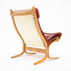 Pair of Ingmar Relling Leather “Siesta” Lounge Chairs, Red Leather
