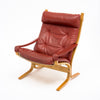 Pair of Ingmar Relling Leather “Siesta” Lounge Chairs, Red Leather