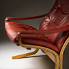 Pair of Ingmar Relling Leather “Siesta” Lounge Chairs, Red Leather