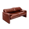 Red Maralunga Love Seat by Vico Magistretti for Cassina, Circa 1970s