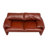 Red Maralunga Love Seat by Vico Magistretti for Cassina, Circa 1970s
