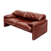 Red Maralunga Love Seat by Vico Magistretti for Cassina, Circa 1970s
