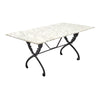 French Art Deco Period Garden Table, Marble and Iron