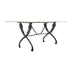 French Art Deco Period Garden Table, Marble and Iron