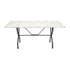 French Art Deco Period Garden Table, Marble and Iron