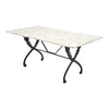French Art Deco Period Garden Table, Marble and Iron