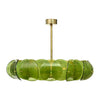 Venetian Glass, Impressive Drum Chandelier, Green, Murano, Italy, IN STOCK