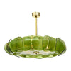 Venetian Glass, Impressive Drum Chandelier, Green, Murano, Italy, IN STOCK