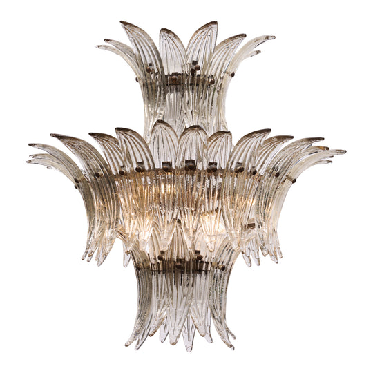 Venetian Glass, Cristal’s Antico Leaf Chandelier by Barovier, Murano, Italy, IN STOCK