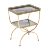 French Art Deco Period Brass and Mirrored Curule Table, Circa 1940