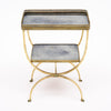 French Art Deco Period Brass and Mirrored Curule Table, Circa 1940