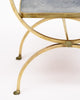 French Art Deco Period Brass and Mirrored Curule Table, Circa 1940