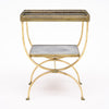 French Art Deco Period Brass and Mirrored Curule Table, Circa 1940