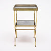 French Art Deco Period Brass and Mirrored Curule Table, Circa 1940
