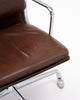 French Period Mid-Century Modern Desk Chair, Leather and Chrome, Circa 1970
