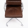 French Period Mid-Century Modern Desk Chair, Leather and Chrome, Circa 1970