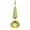 Pair of Venetian Glass Green Pendants, Murano, Italy