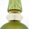 Pair of Venetian Glass Green Pendants, Murano, Italy