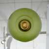 Pair of Venetian Glass Green Pendants, Murano, Italy