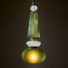 Pair of Venetian Glass Green Pendants, Murano, Italy