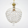 French Antique, Baccarat Crystal and Brass Pendant Chandelier, Circa 1920