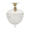 French Antique, Baccarat Crystal and Brass Pendant Chandelier, Circa 1920
