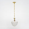 French Antique, Baccarat Crystal and Brass Pendant Chandelier, Circa 1920