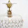 French Antique, Baccarat Crystal and Brass Pendant Chandelier, Circa 1920