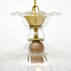 French Antique, Baccarat Crystal and Brass Pendant Chandelier, Circa 1920