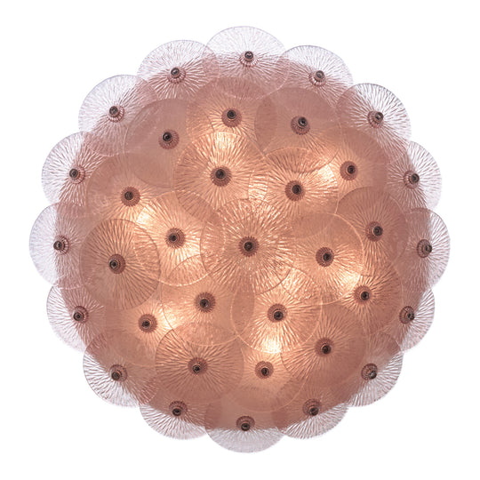 Pink Venetian Glass Flush Mount by Carlo Nason, Murano, Italy, In Stock