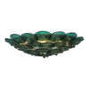 Deep Teal Venetian Glass Flush Mount by Carlo Nason, Murano, Italy, In Stock