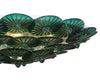 Deep Teal Venetian Glass Flush Mount by Carlo Nason, Murano, Italy, In Stock