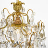 French Crystal Drop Pendant, Antique Brass, Circa 1920