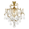 French Crystal Drop Pendant, Antique Brass, Circa 1920