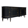 Classic Demilune, Louis XVI Style French Buffet, Ebonized, Circa 1920