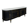 Classic Demilune, Louis XVI Style French Buffet, Ebonized, Circa 1920