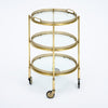 Art Deco Period, French Brass Bar Cart, Circa 1940