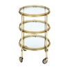 Art Deco Period, French Brass Bar Cart, Circa 1940
