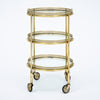 Art Deco Period, French Brass Bar Cart, Circa 1940
