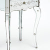 Art Deco Period French Mirrored Side Table, Engraved, Circa 1940