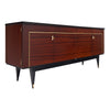 French Period Mid-Century Modern Buffet, Rosewood and Brass, Circa 1950