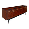 French Period Mid-Century Modern Buffet, Rosewood and Brass, Circa 1950