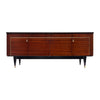 French Period Mid-Century Modern Buffet, Rosewood and Brass, Circa 1950
