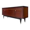 French Period Mid-Century Modern Buffet, Rosewood and Brass, Circa 1950